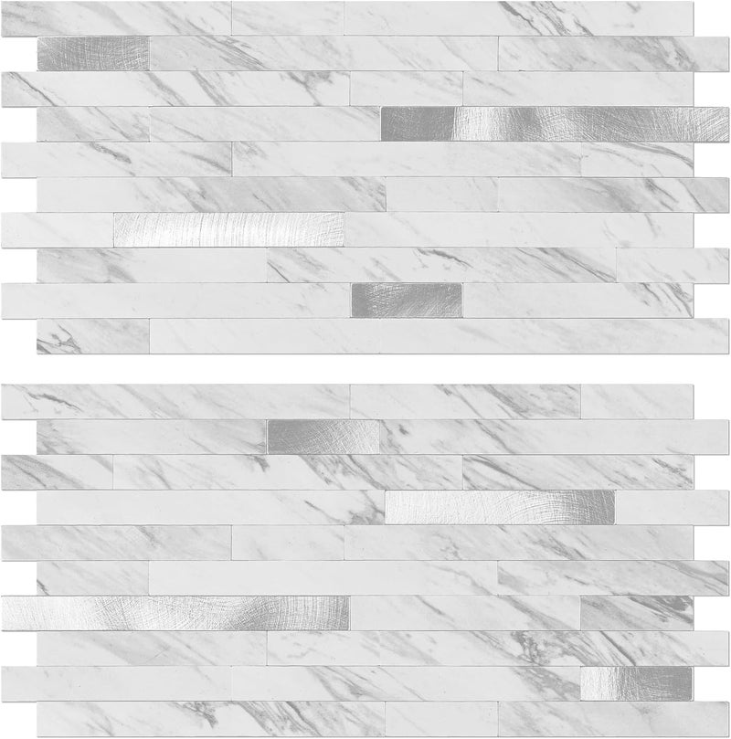 V-MOZZA Peel and Stick Backsplash, 20-Sheet Peel and Stick Tiles 12.1" x 5.9" Stick on Backsplash PVC Wall Tile for Kitchen Fireplace - Image 1
